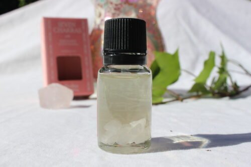 seven chakras essential oil with Rose Quartz